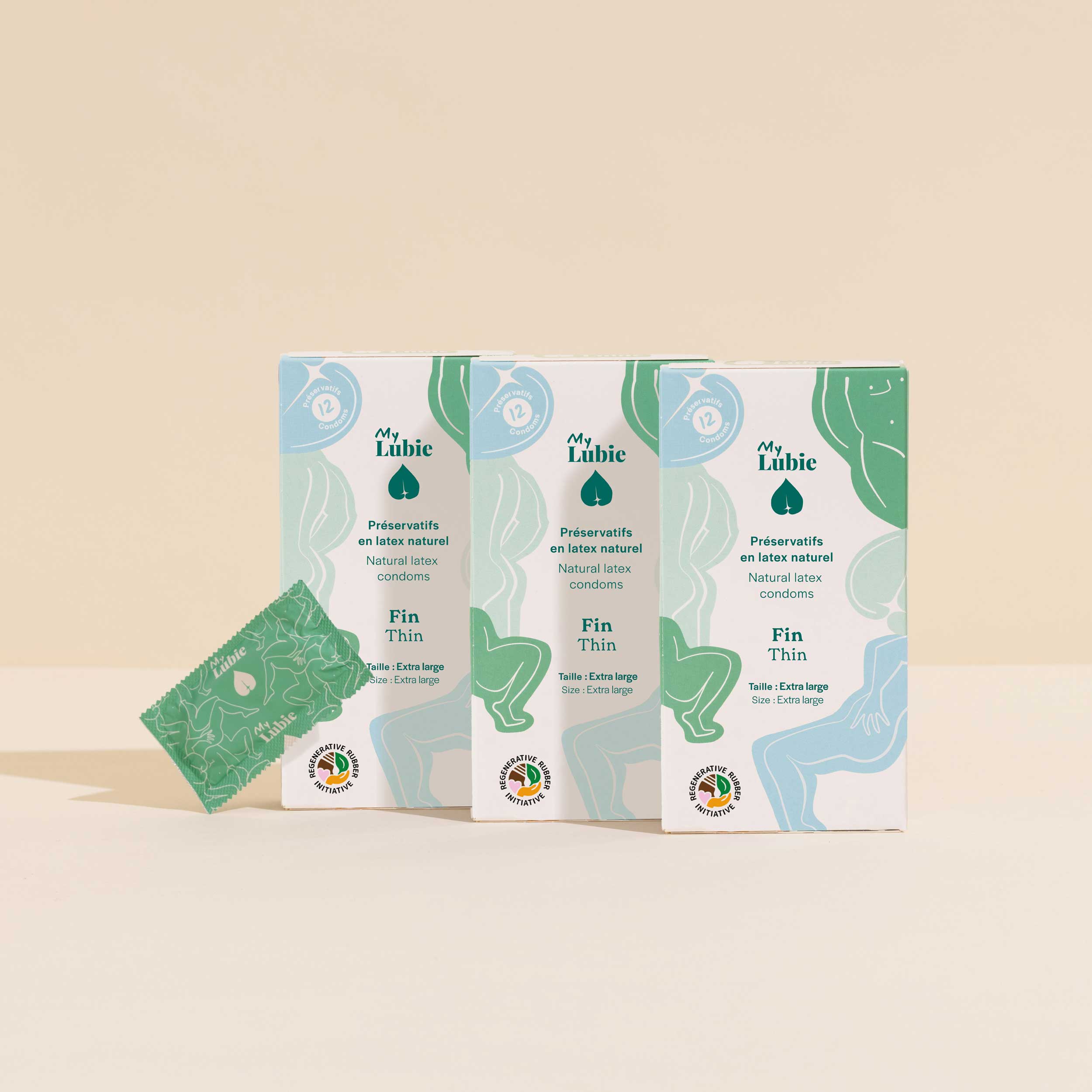my lubie trio préservatifs en latex naturel ultra fins taille XL