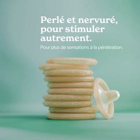 Les préservatifs très fins Sensations, 54mm, taille standard, perlés et nervurés, pour plus de sensations.