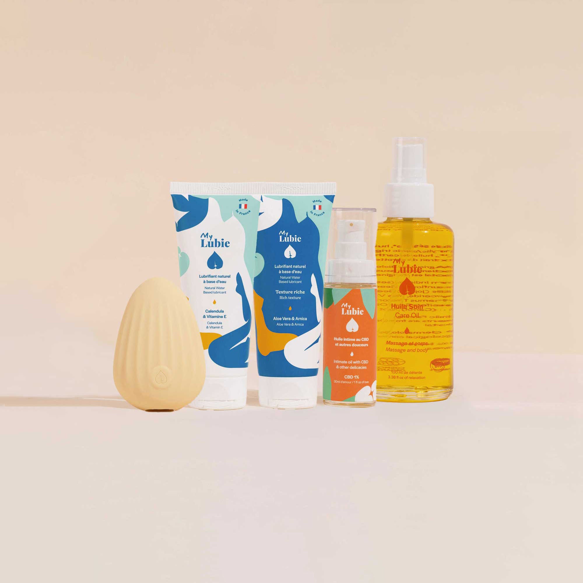 pack bel & bien duo de lubrifiants naturels fluide et riche dune huile intime au cbd huile soin corps et massage