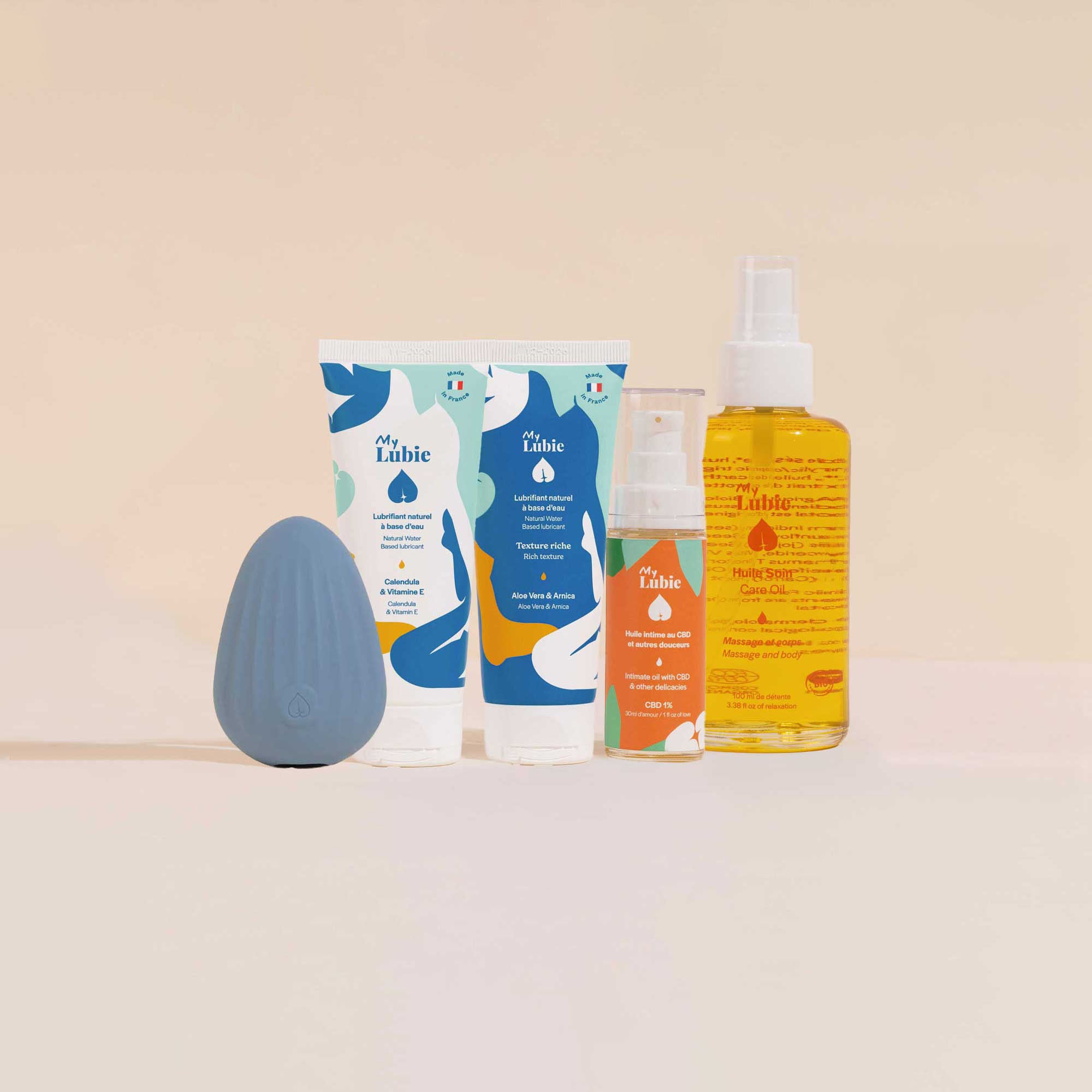 pack bel & bien duo de lubrifiants naturels fluide et riche dune huile intime au cbd huile soin corps et massage