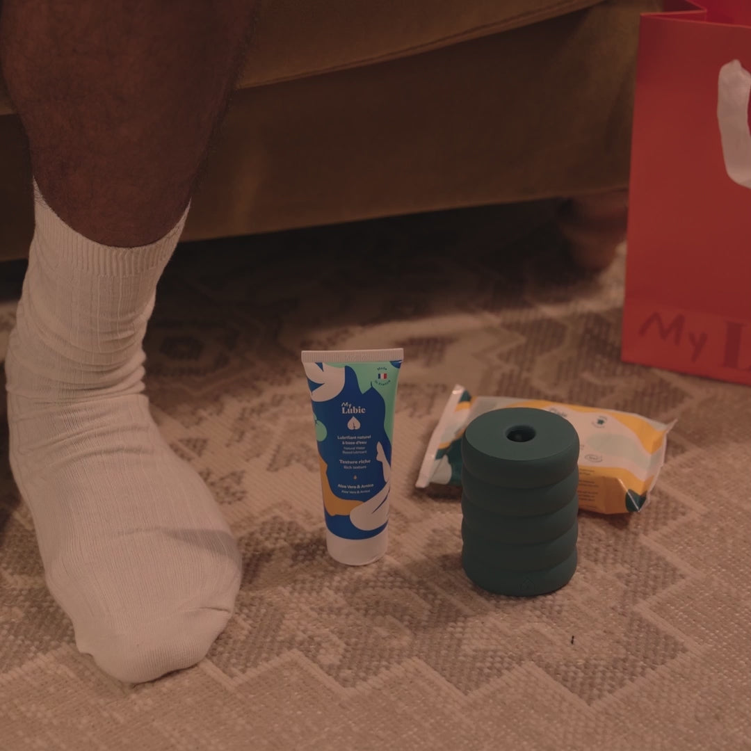 rituel culte, coffret halo lubrifiant riche et lingettes